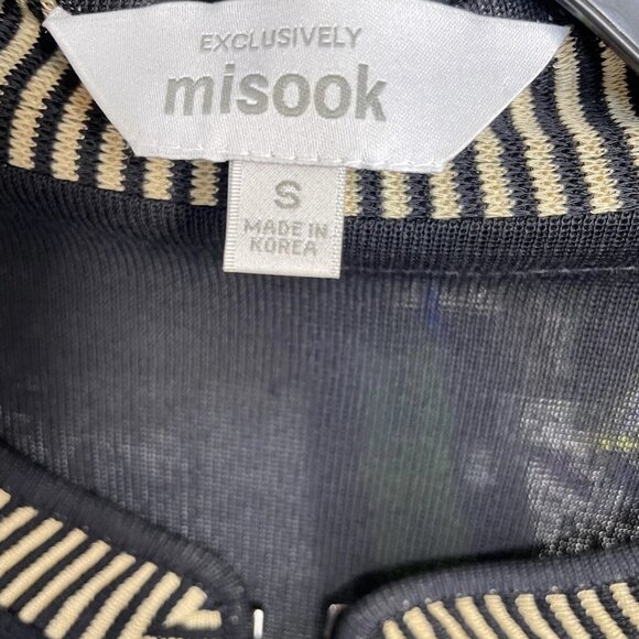 Misook Knit Cardigan Womens Small Black Geometric Long Sleeve Colorblock - Picture 9 of 9